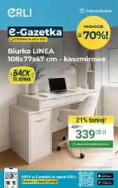 ERLI gazetka tydzień 36 Strona 1: Biurko Back to Black €339,00
