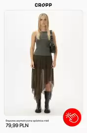 Cropp gazetka tydzień 35 Strona 2: Brązowa asymetryczna spódnica midi Cropp €79,99