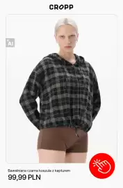 Cropp gazetka tydzień 35 Strona 7: Bawełniana czarna koszula z kapturem Cropp €99,99