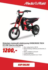 Media Markt gazetka tydzień 35 Strona 10: Dziecięcy motocykl elektryczny Evercross Tech EV12 m czarno-czerwony €1.200,00