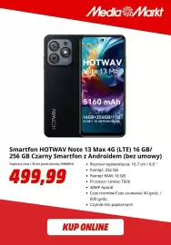 Media Markt gazetka tydzień 35 Strona 2: Smartfon Hotwav Note 13 Max 4 g (LTE) 16 GB/256 Gb czarny €499,99