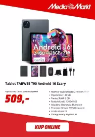 Media Markt gazetka tydzień 35 Strona 5: Tablet Tabwee T90 Android 16 szary €509,00
