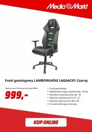 Media Markt gazetka tydzień 35 Strona 8: Fotel gamingowy Lamborghini LAGAAC01 czarny €999,00