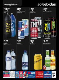 Encarte Frangolândia Página 10: Bebida Energética TNT €7,59, Água Tônica Schweppes €3,29
