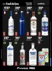 Encarte Frangolândia Página 4: Vodka russa smirnoff €28,99, Vodka americana skyy €34,90
