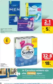 Carrefour folder Pagina 18: Toiletpapier Complete Clean Scottex €18,12, Producten tegen urineverlies Tena €5,98