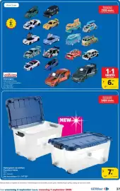 Carrefour folder Pagina 37: Opbergdoos op wieltjes €7,99, Voertuigjes 1/64, serie Deluxe €6,99