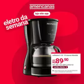 Encarte Lojas Americanas Página 1: Cafeteira c-30 18 xicaras mondial €89,90