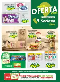 Catálogo Soriana Súper semana 35 Página 1: Peke Pakes Galletas €53,90, Lala yoghurt bebible fresa o surtido €54,50