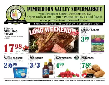 Pemberton Valley Supermarket flyer week 36 Page 1