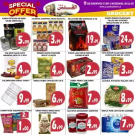 Al-Quds Supermarket flyer week 35 Page 5: Barlo dubai chocolate €6,99, Nestle pure life water €7,99