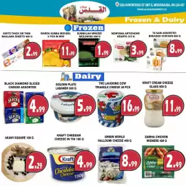 Al-Quds Supermarket flyer week 35 Page 6: Kraft cheddar cheese in tin €4,99, Greenworld halloumi cheese €8,99