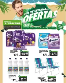 Encarte Rede Parceria Página 5: Cadeira alta de alumínio mor €69,99, Água sanitária brilux lv 1l pg €2,79