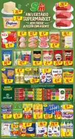 Encarte Rede Supermarket Página 1: Acém Bovino Peça €28,95, Queijo Muçarela Unalak ou Latvida Peça ou Pedaço €31,90