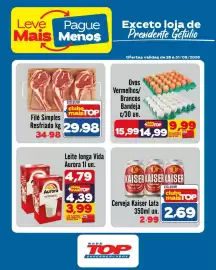 Encarte Rede Top Página 1: Leite longa vida aurora €3,99, Cerveja kaiser lata €2,69