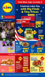 Lidl weekly ad week 36 Page 1: Butter croissant €0,49, Ocean Sea frozen Atlantic salmon skinless fillet portions €12,99