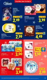 Lidl weekly ad week 36 Page 13: Two-Bite desserts €3,99, Spring water €3,00