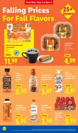 Lidl weekly ad week 36 Page 22: Stok cold brew coffee, pumpkin €6,48, Chobani pumpkin spice coffee creamer €5,26