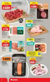Auchan akciós újság hét 35 Oldal 2: TERRA PANNONIA ANGUS MARHA HÚSPOGÁCSA €1.499,00, Auchan Kedvenc Marha Gulyáshús €3.689,00
