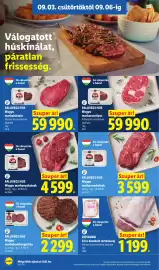 Lidl akciós újság hét 36 Oldal 4: FALUVÉGI HÚS Wagyu marhahátszín €59.990,00, FALUVÉGI HÚS Wagyu marharostélyos €59.990,00