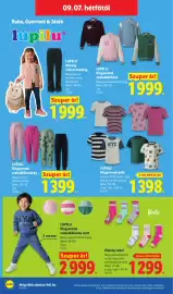 Lidl akciós újság hét 36 Oldal 44: LUPILU Kislány sztreccsnadrág €1.999,00, LUPILU Kisgyermek póló €1.398,00