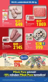 Lidl akciós újság hét 36 Oldal 5: Friss darált marhahús €1.869,00, FRISS CSIRKECOMB €649,00