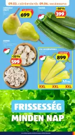 ALDI akciós újság hét 36 Oldal 7: Cukkini €399,00, Limonera körte €699,00