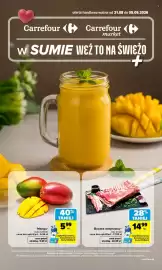 Carrefour gazetka tydzień 36 Strona 1: Boczek wieprzowy bez kości €14,99, Mango* duży kaliber €5,99
