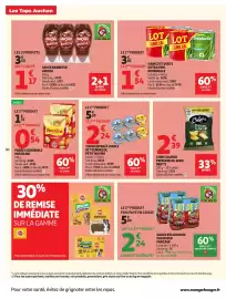 Catalogue Auchan page 10: Bret's Chips saveur fromage du Jura €2,39, AMORA Sauce barbecue €1,17