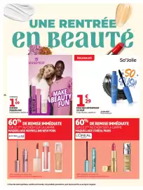 Catalogue Auchan page 26: SO JOLIE MASCARA WATERPROOF €1,29, Essence MAQUILLAGE €1,09