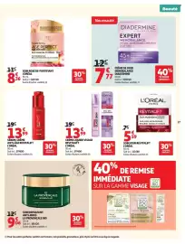 Catalogue Auchan page 27: L'ORÉAL SOIN ROSÉ RE-FORTIFIANT €8,36, L'ORÉAL SOIN JOUR REVITALIFT €5,59