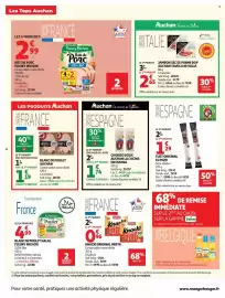 Catalogue Auchan page 4: Herta Knacki Original €3,95, Fleury Michon Blanc de Poulet Halal €4,99