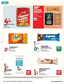Catalogue Auchan page 44: OVO MALTINE €2,49, PROZIS Peanut butter €4,09