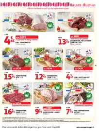 Catalogue Auchan page 53: VIAND Bovine : LANGUE €9,95, Viande Bovine steak €12,95