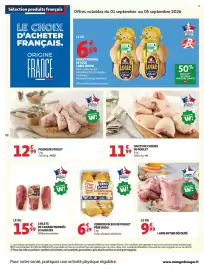 Catalogue Auchan page 54: HAUTS DE CUISSSES DE POULET €11,99, PÈRE DODU CORDONS BLEUS DE POULET €6,29