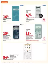 Catalogue Auchan page 58: CASIO CALCULATRICE FX JUNIOR+ €10,90, Texas Instruments TI-College Plus Solaire €15,99