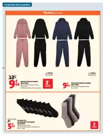 Catalogue Auchan page 64: Inextenso socquettes ou chaussettes homme €5,99, Inextenso sweat femme ou homme €9,99