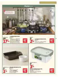 Catalogue Auchan page 23: ACTUEL Boîte de conservation €3,49, MOULERIE CERAMIQUE ACTUEL €1,74