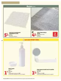 Catalogue Auchan | Inspiration déco page 26: Tapis galet antidérapant transparent actuel €5,99, TAPIS DE BAIN CHENILLE €4,99