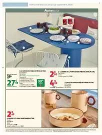 Catalogue Auchan page 6: LA TASSE 15 CL AVEC ANSE RONDE ACTUEL €2,49, LE SERVICE DE TABLE 18 PIÈCES ACTUEL €27,99
