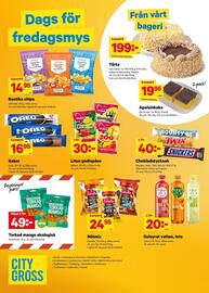 City Gross reklamblad vecka 36 Sida 14: Estrella nötmix €24,95, Oreo kakor €16,95
