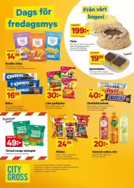 City Gross reklamblad vecka 36 Sida 14: Estrella nötmix €24,95, Oreo kakor €16,95