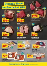City Gross reklamblad vecka 36 Sida 2: Reko hel kyckling €139,00, Benfri kotlett i bit €89,95