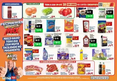 Encarte Max Atacadista Página 1: Pink - maçã lady €7,99, Brahma - cerveja duplo malte €3,29