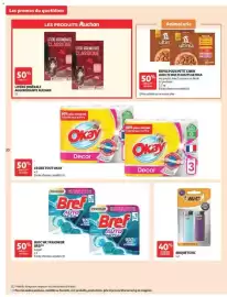 Catalogue Auchan page 10: BIC Briquets €2,49, ESSUIE TOUT OKAY €5,00