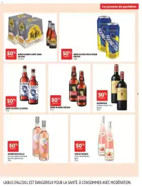 Catalogue Auchan page 9: LA RAOUL BIÈRE BLONDE €7,50, Leffe Bière blonde sans alcool €2,99