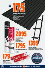 Obs Bygg kundeavis Side 10: VERFORM TAKSTIGE €1.395,00, ISOLA TAKSHINGEL €179,00