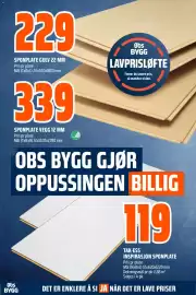 Obs Bygg kundeavis Side 20: TAK-ESS INSPIRASJON SPONPLATE €119,00, SPONPLATE GULV 22 MM €229,00