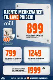 Obs Bygg kundeavis Side 26: MILL SMART WIFI-PLUGG €499,00, MILL GLASS 250 W PANELOVN €899,00