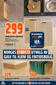Obs Bygg kundeavis Side 8: PERGO GULVLIST TIL LAMINATGULV €129,00, PERGO SMART+ UNDERLAY 3 MM GULVUNDERLAG €569,00
